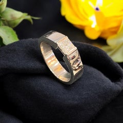 GIA Certified 1.50 Carat D/VVS1 Princess Diamond Men’s Half Bezel Ring 18K Gold