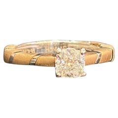 GIA Certified 1.50 Carat D VVS1 Round Brilliant Diamond Ring 18K Two-Tone Gold