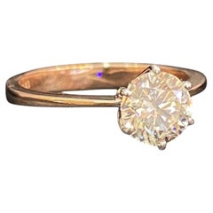 GIA Certified 1.50 Carat D VVS1 Round Brilliant Diamond Ring in 18K Rose Gold