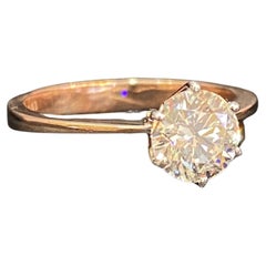 GIA Certified 1.50 Carat D VVS1 Round Brilliant Diamond Ring in 18K Rose Gold
