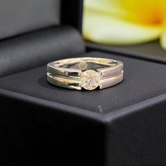GIA Certified 1.50 Carat D/VVS1 Round Diamond Men’s Wedding Ring 14K White Gold
