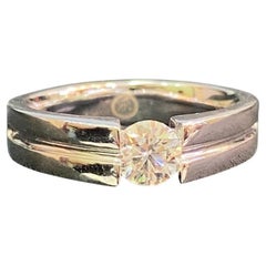 GIA Certified 1.50 Carat D/VVS1 Round Diamond Men’s Wedding Ring 14K White Gold