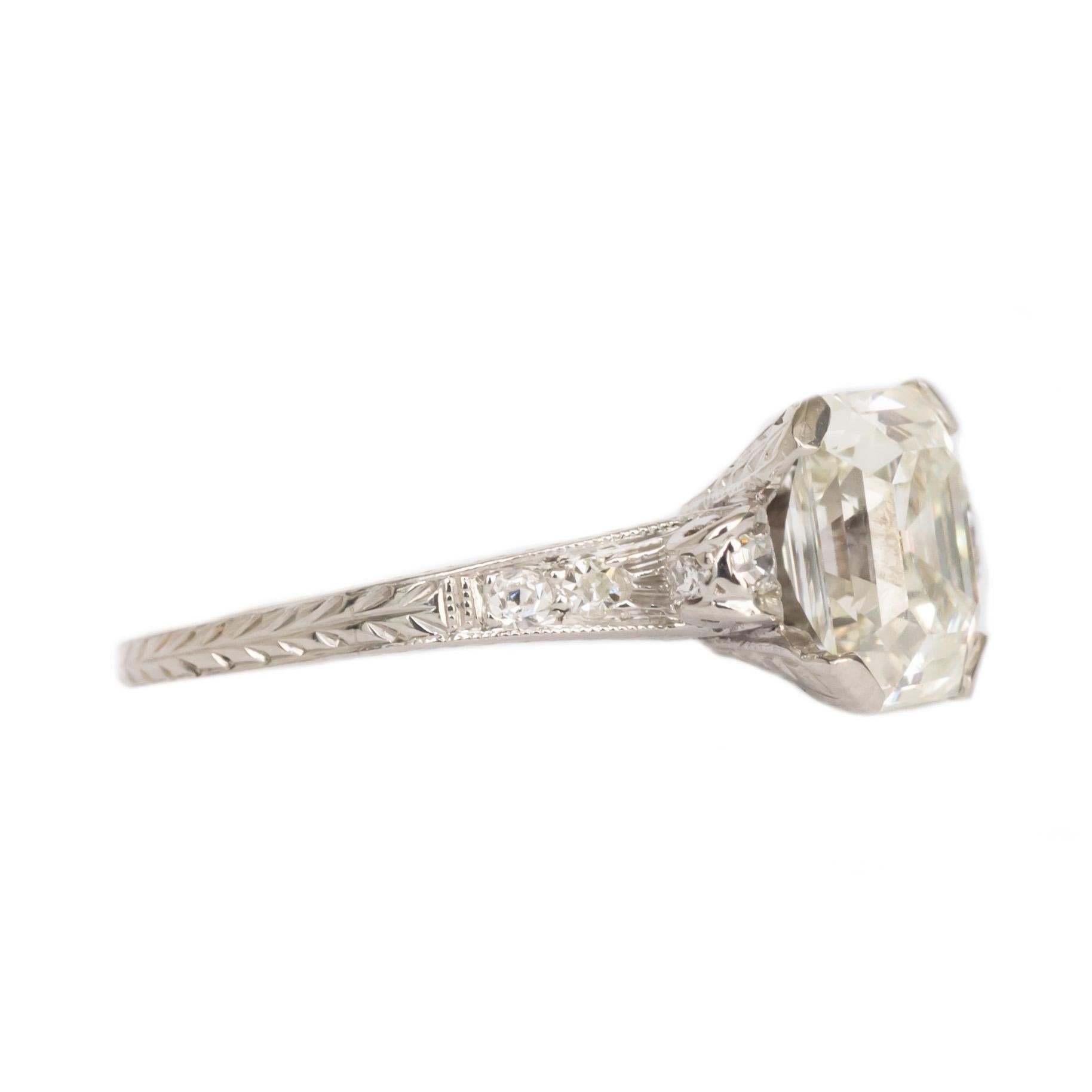 Art Deco GIA Certified 1.50 Carat Diamond Platinum Engagement Ring