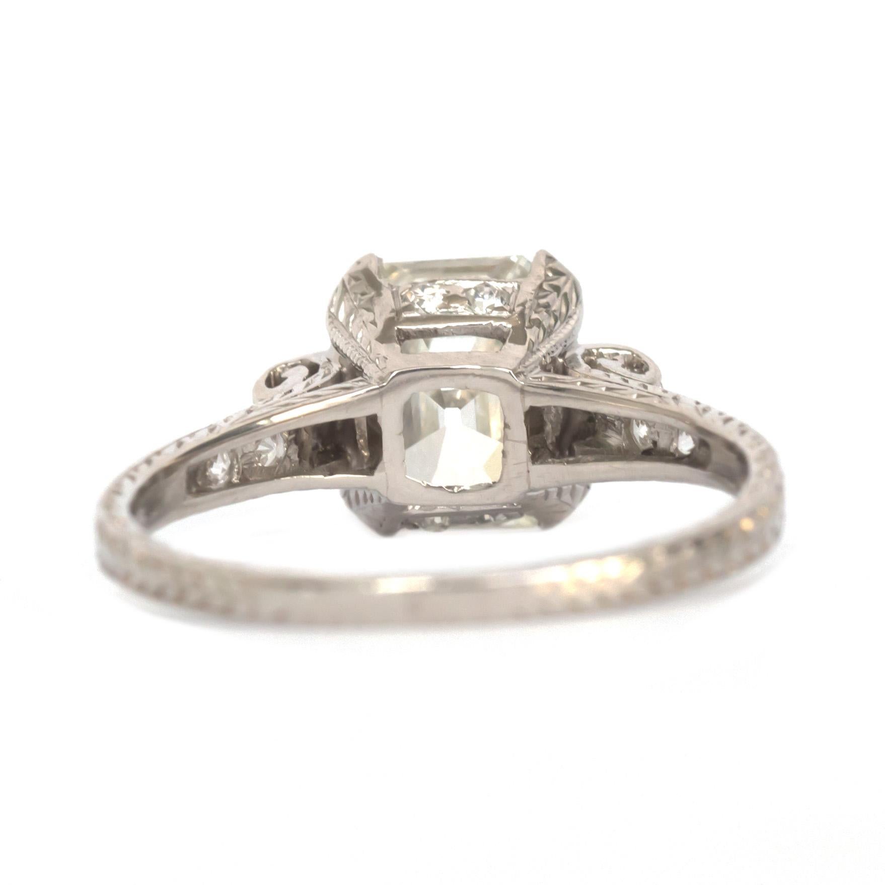 GIA Certified 1.50 Carat Diamond Platinum Engagement Ring In Good Condition In Atlanta, GA