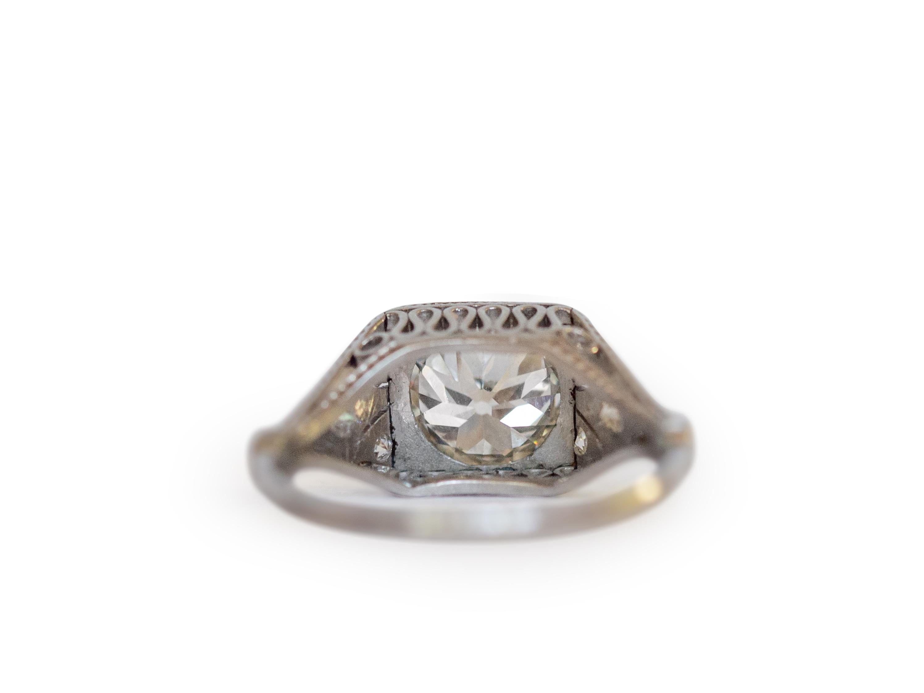 Old European Cut GIA Certified 1.50 Carat Diamond Platinum Engagement Ring For Sale