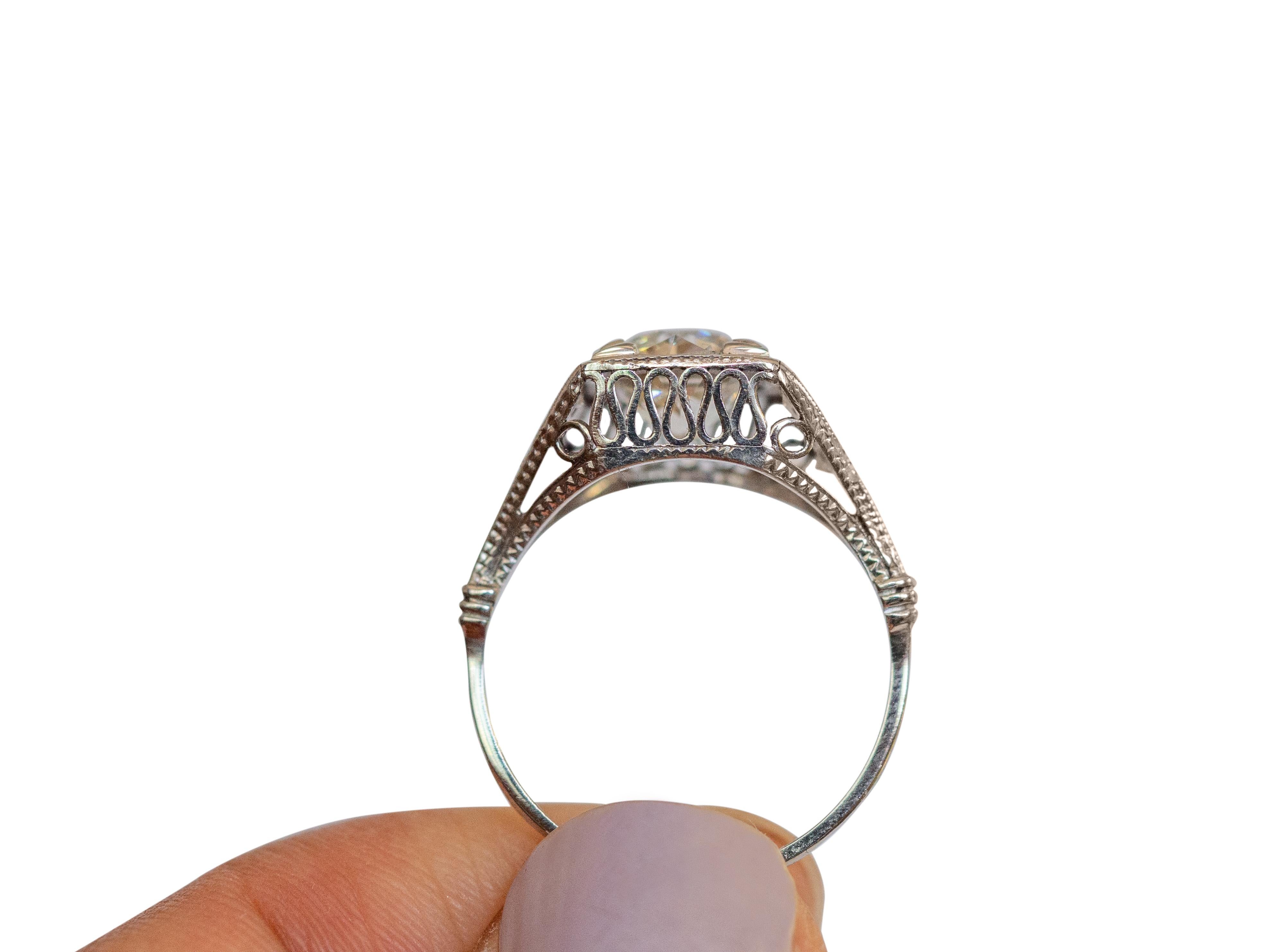 GIA Certified 1.50 Carat Diamond Platinum Engagement Ring In Good Condition For Sale In Atlanta, GA