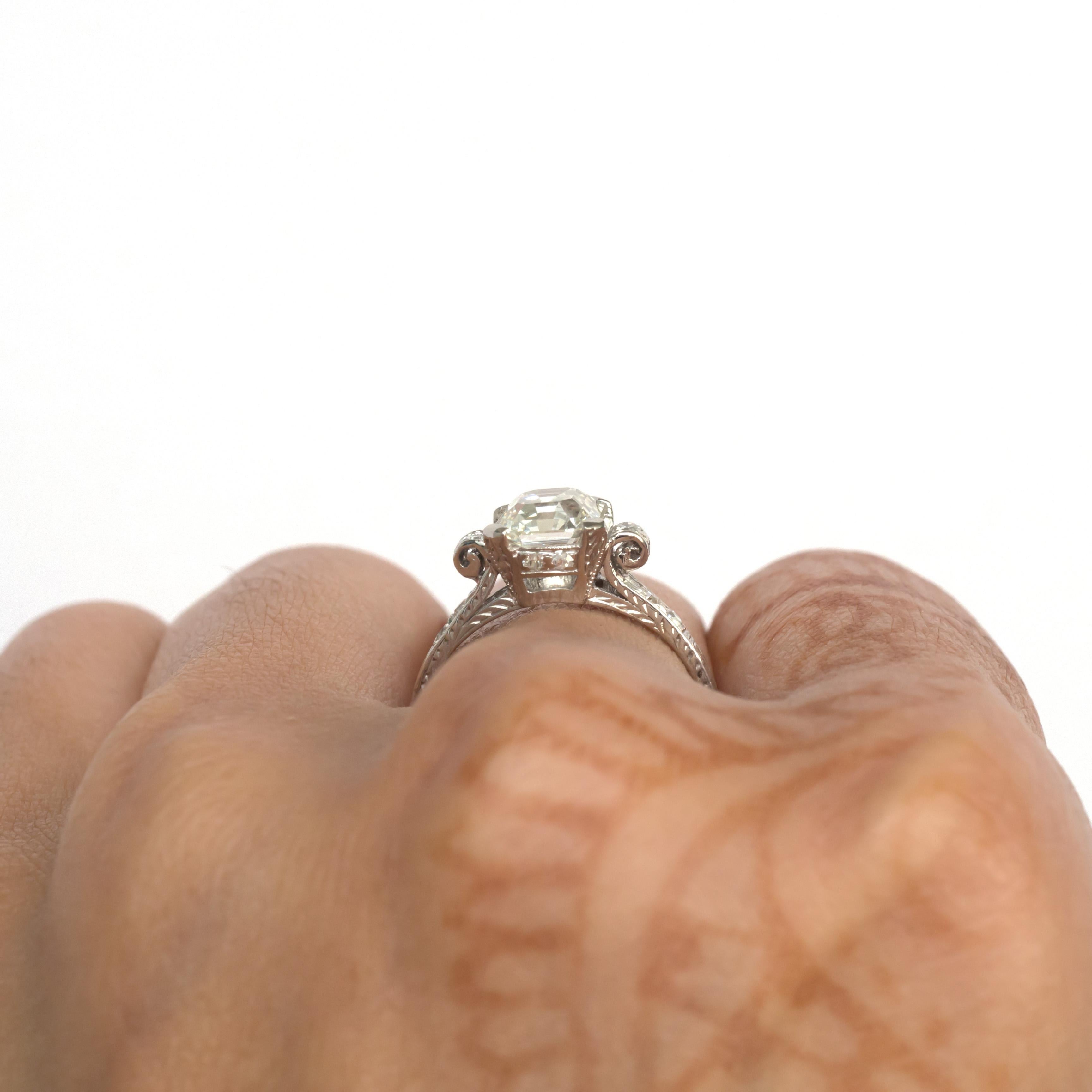 GIA Certified 1.50 Carat Diamond Platinum Engagement Ring 2