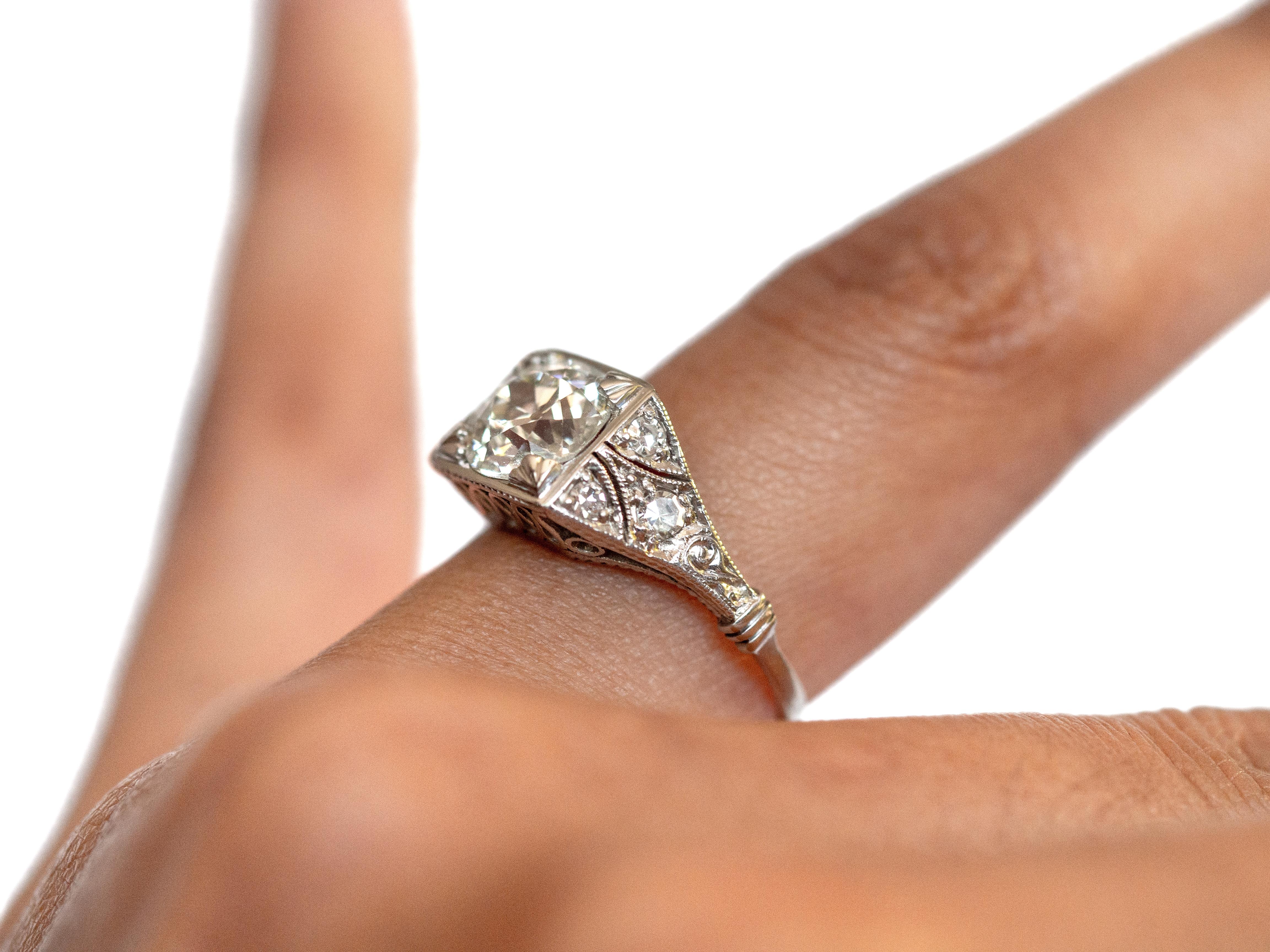 GIA Certified 1.50 Carat Diamond Platinum Engagement Ring For Sale 1