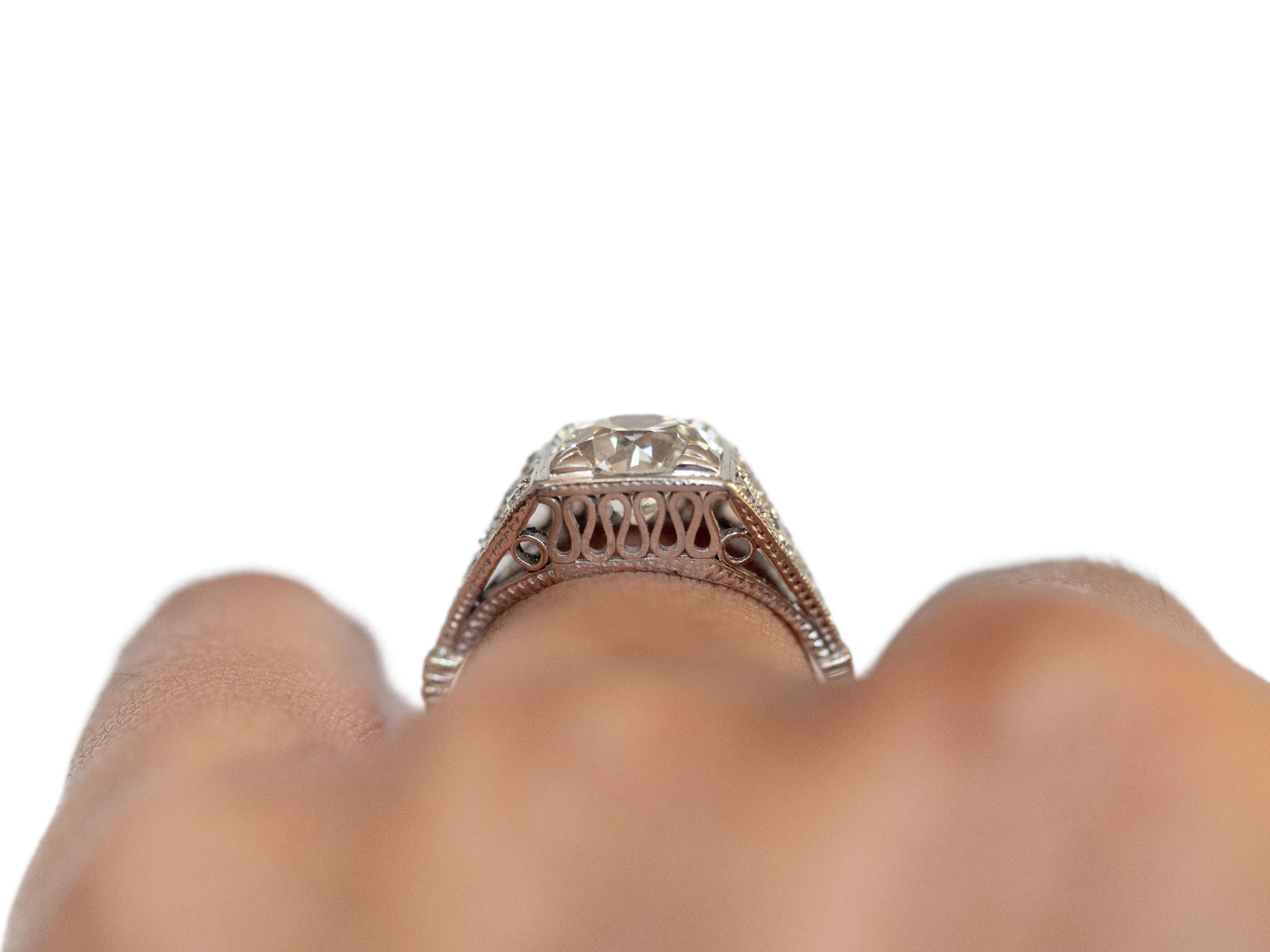 GIA Certified 1.50 Carat Diamond Platinum Engagement Ring For Sale 2