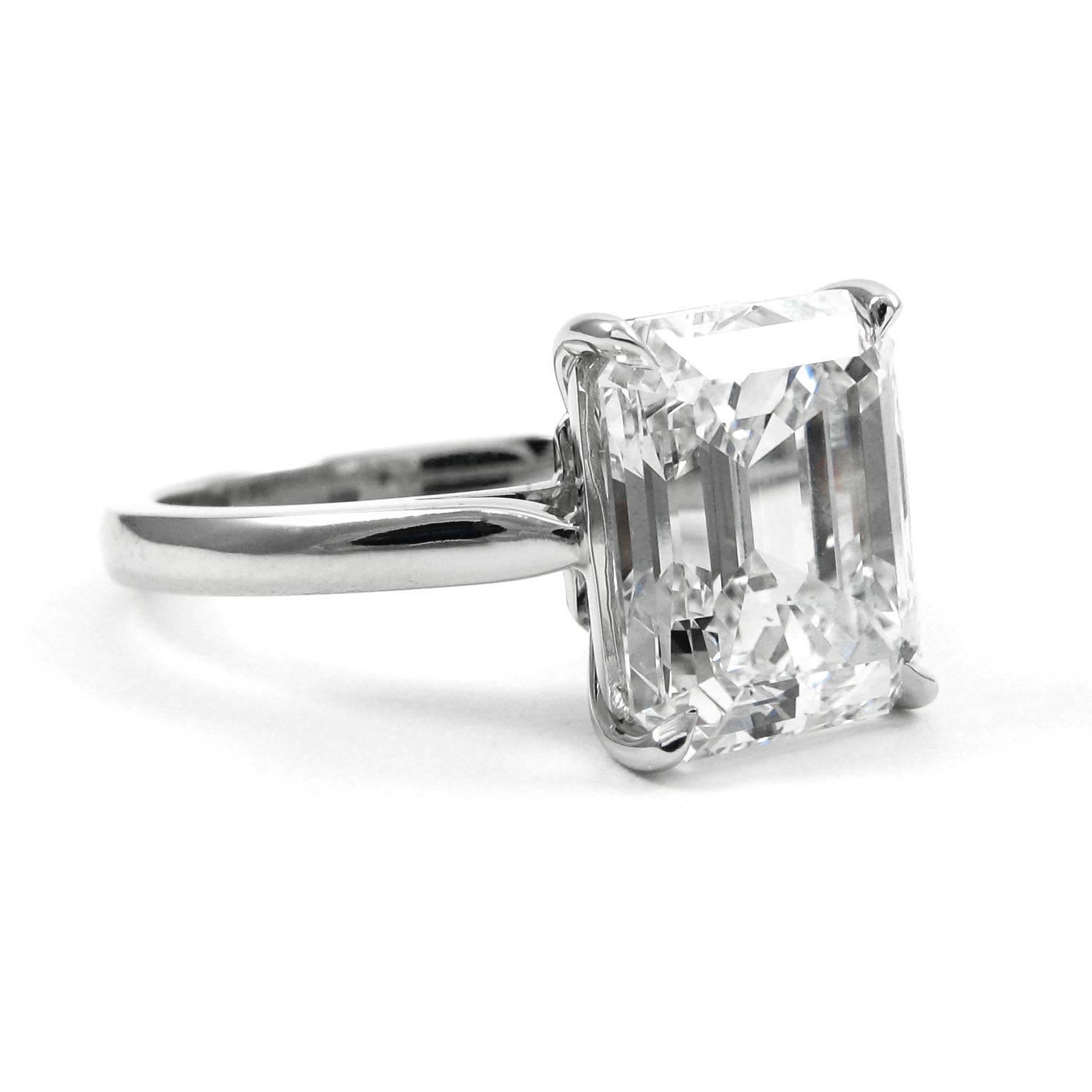 This elegant, high quality, and quite substantial 1.20 carat emerald cut diamond has excellent VS2 clarity, beautiful white color, and a bright, lively, sophisticated cut! This is a very well cut diamond and has an amazing faceting pattern that