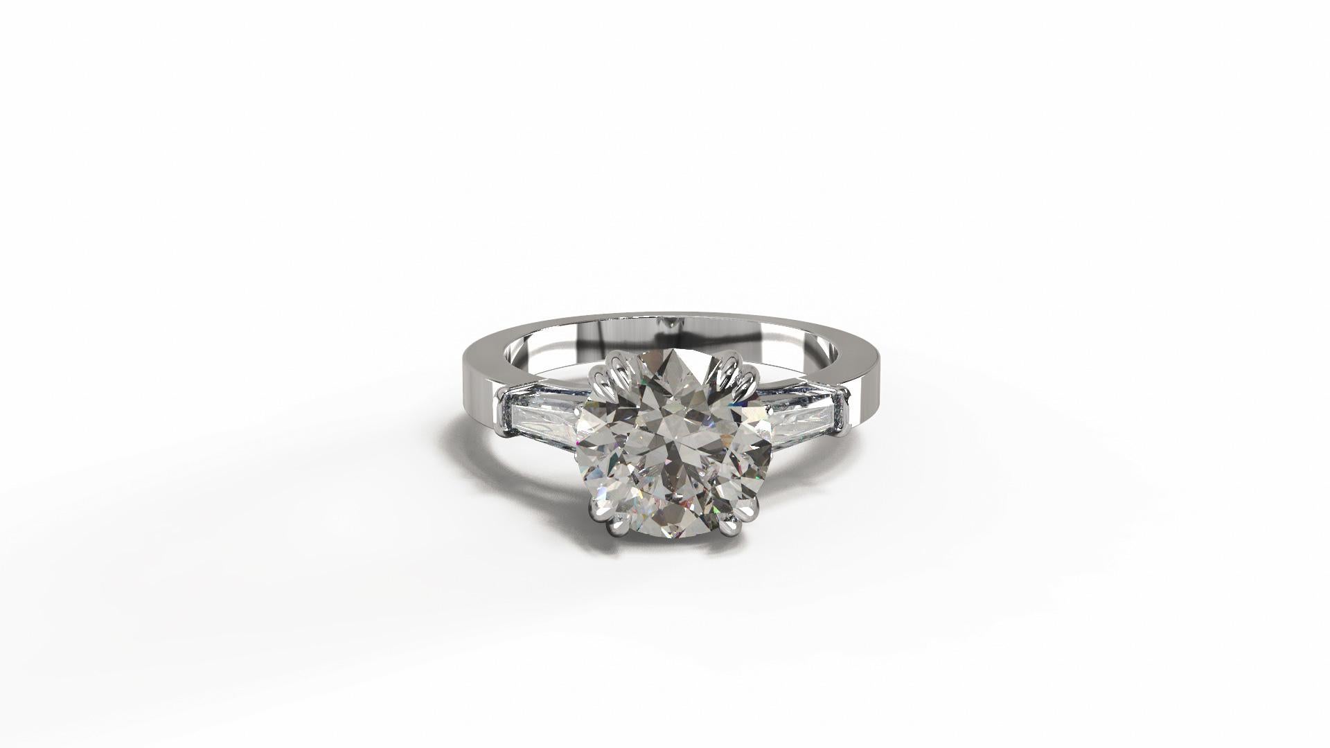 Modern GIA Certified 2 Carat Diamond Ring