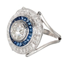 Peter Suchy EGL Certified 1.50 Carat Diamond Sapphire Platinum Cocktail Ring