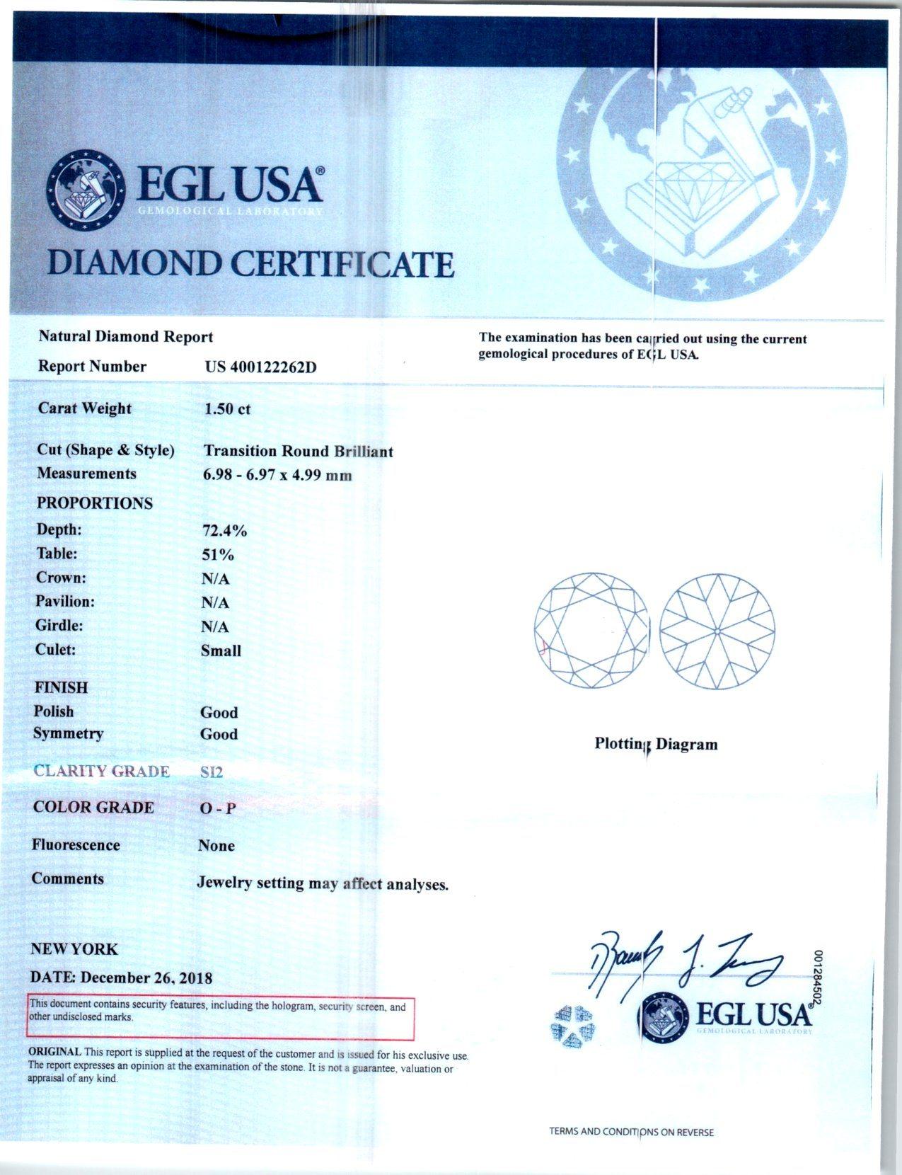 Old European Cut Peter Suchy EGL Certified 1.50 Carat Diamond Sapphire Platinum Cocktail Ring