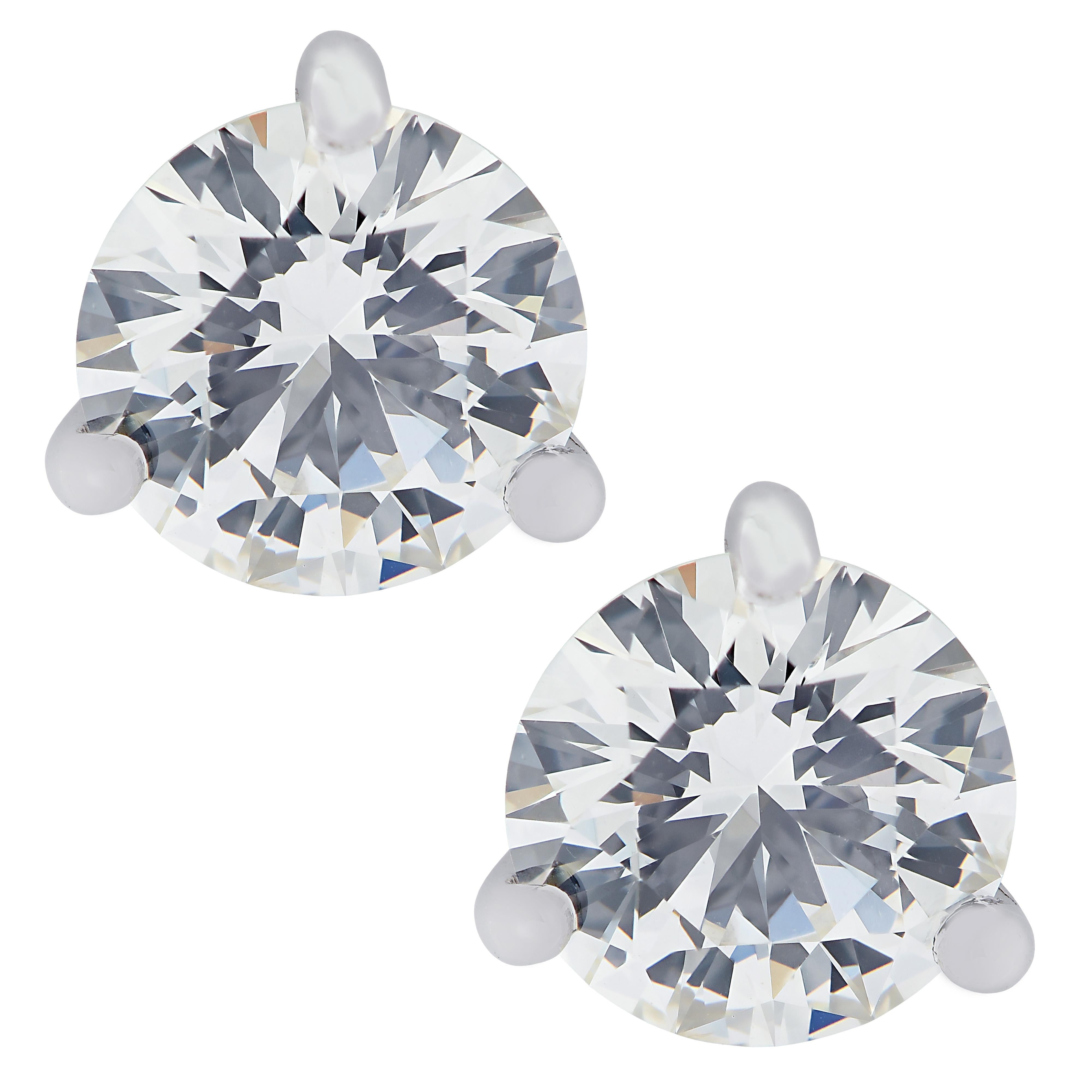 Vivid Diamonds GIA Certified 1.50 Carat Diamond Stud Earrings