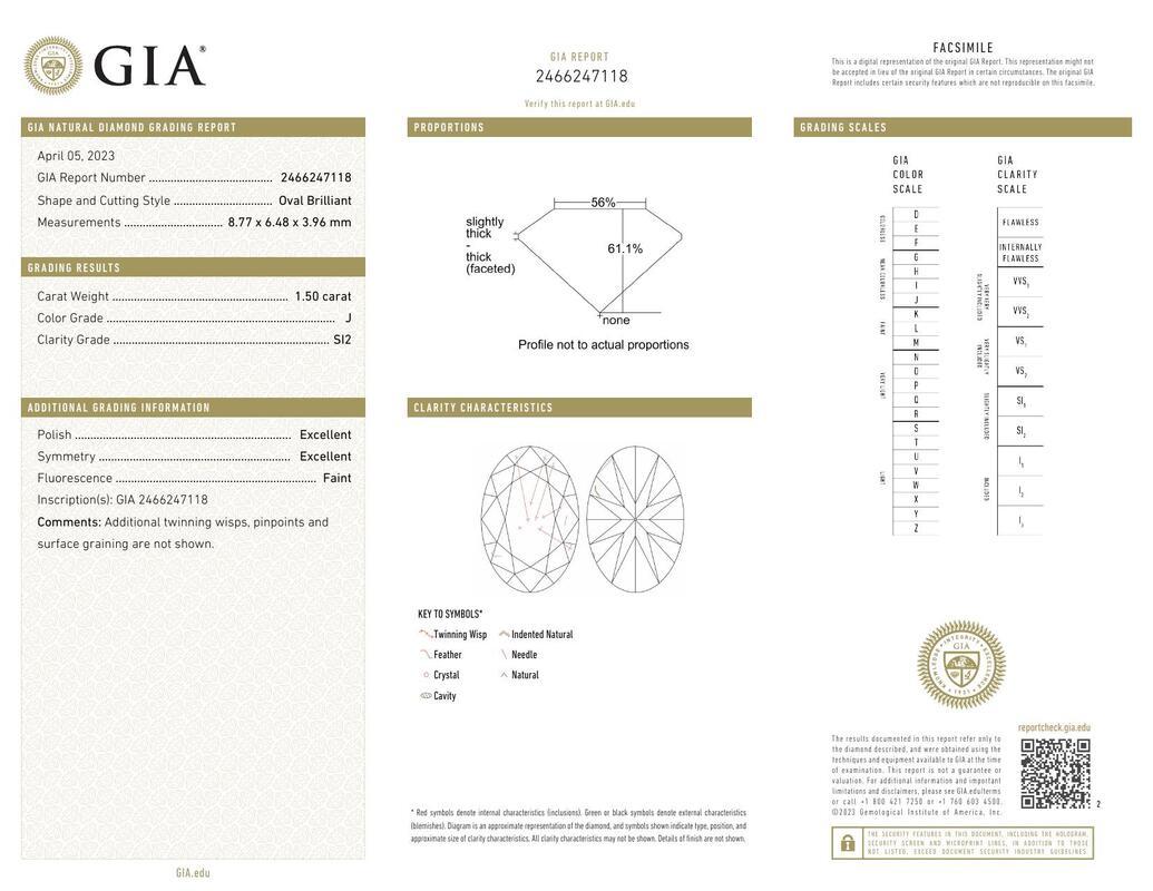 Contemporaneo GIA Certified 1,50 Carat East-West Oval Halo Double Pave Platinum Diamond Ring in vendita