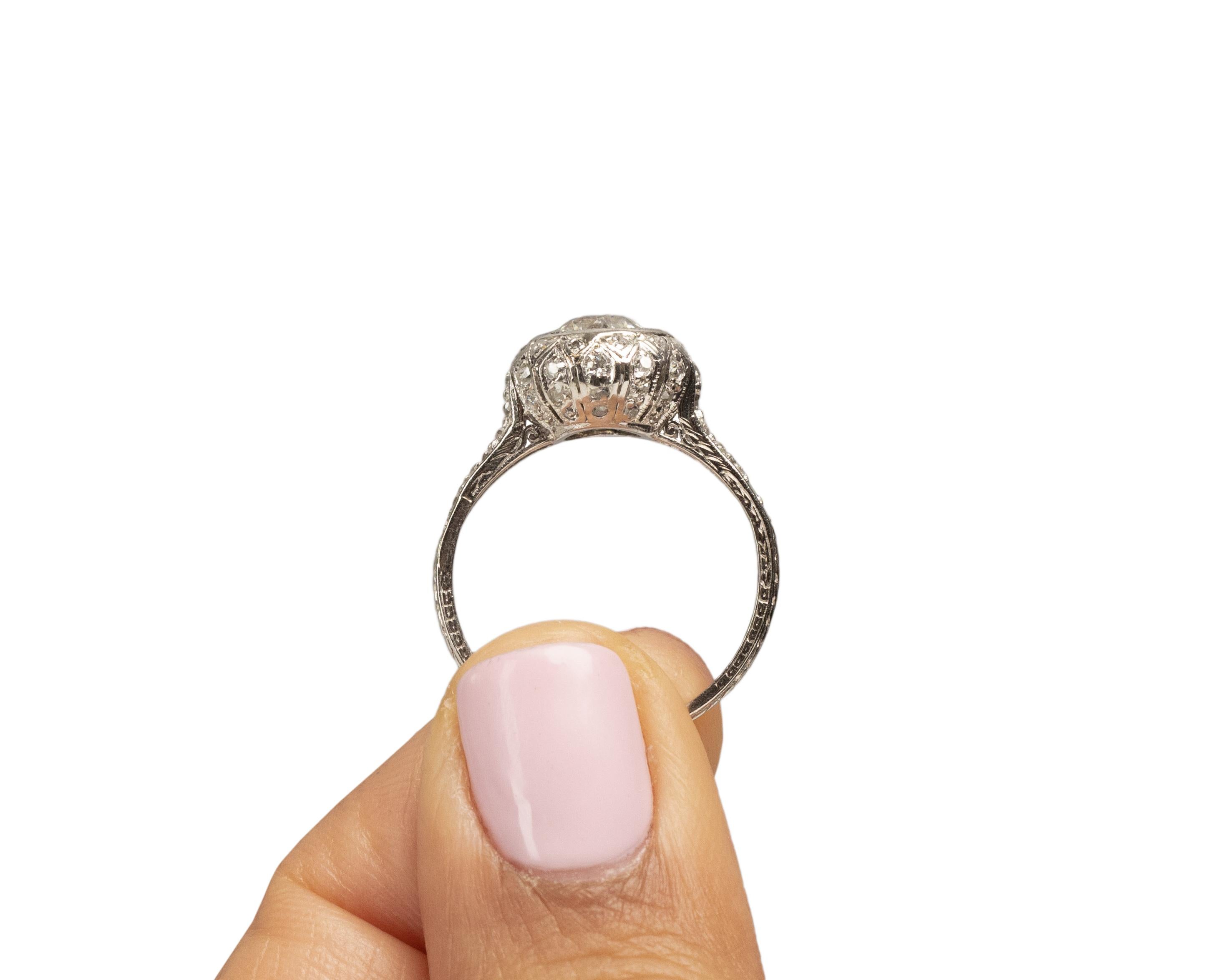 GIA Certified 1.50 Carat Edwardian Diamond Platinum Engagement Ring For Sale 3