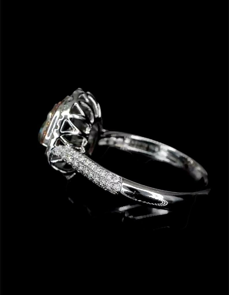 GIA Certified 1.50 Carat Fancy Greenish Yellow Diamond Ring SI1 Clarity For Sale 1