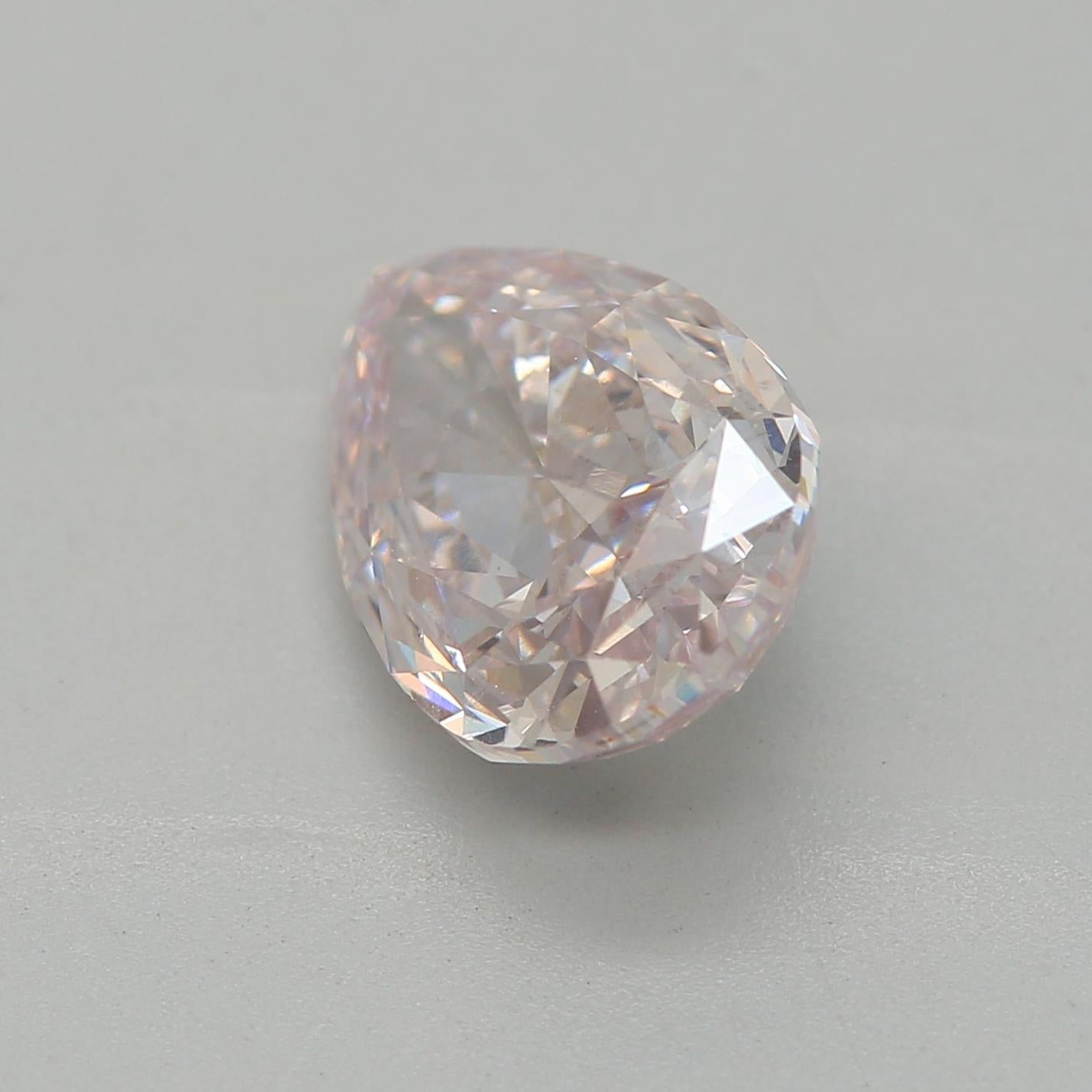 Pear Cut GIA Certified 1.50 Carat Fancy Light Orangy Pink SI2 Clarity Diamond For Sale