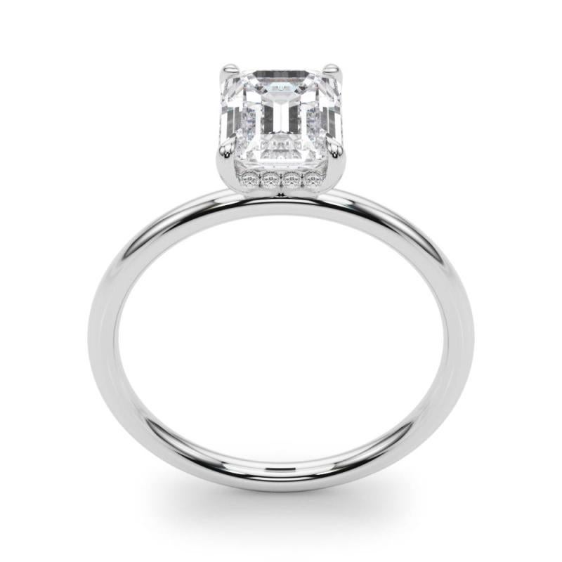 Donna GIA Certified 1,50 Carat Hidden Halo Emerald Solitaire Platinum Diamond Ring in vendita