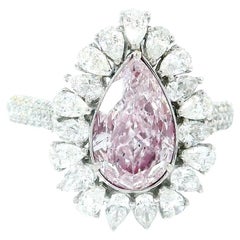 Anillo de diamantes certificado por el GIA de 1,50 quilates de color rosa claro y claridad SI2