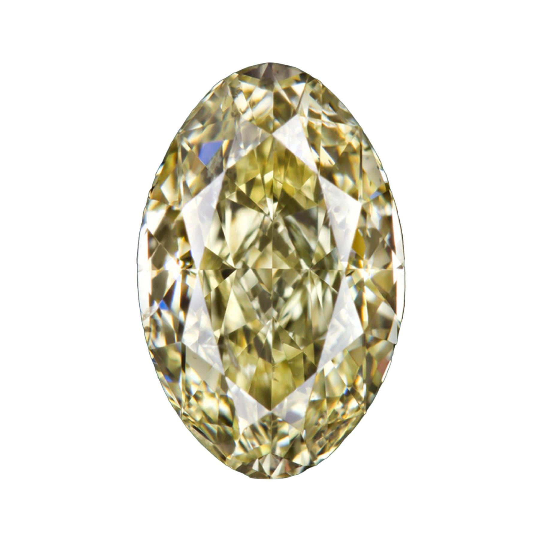 GIA Certified 1.50 Carat Moval Yellow Diamond