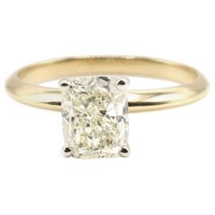 GIA Certified 1.50 Carat N SI1 Cushion Cut Diamond Solitaire Engagement Ring