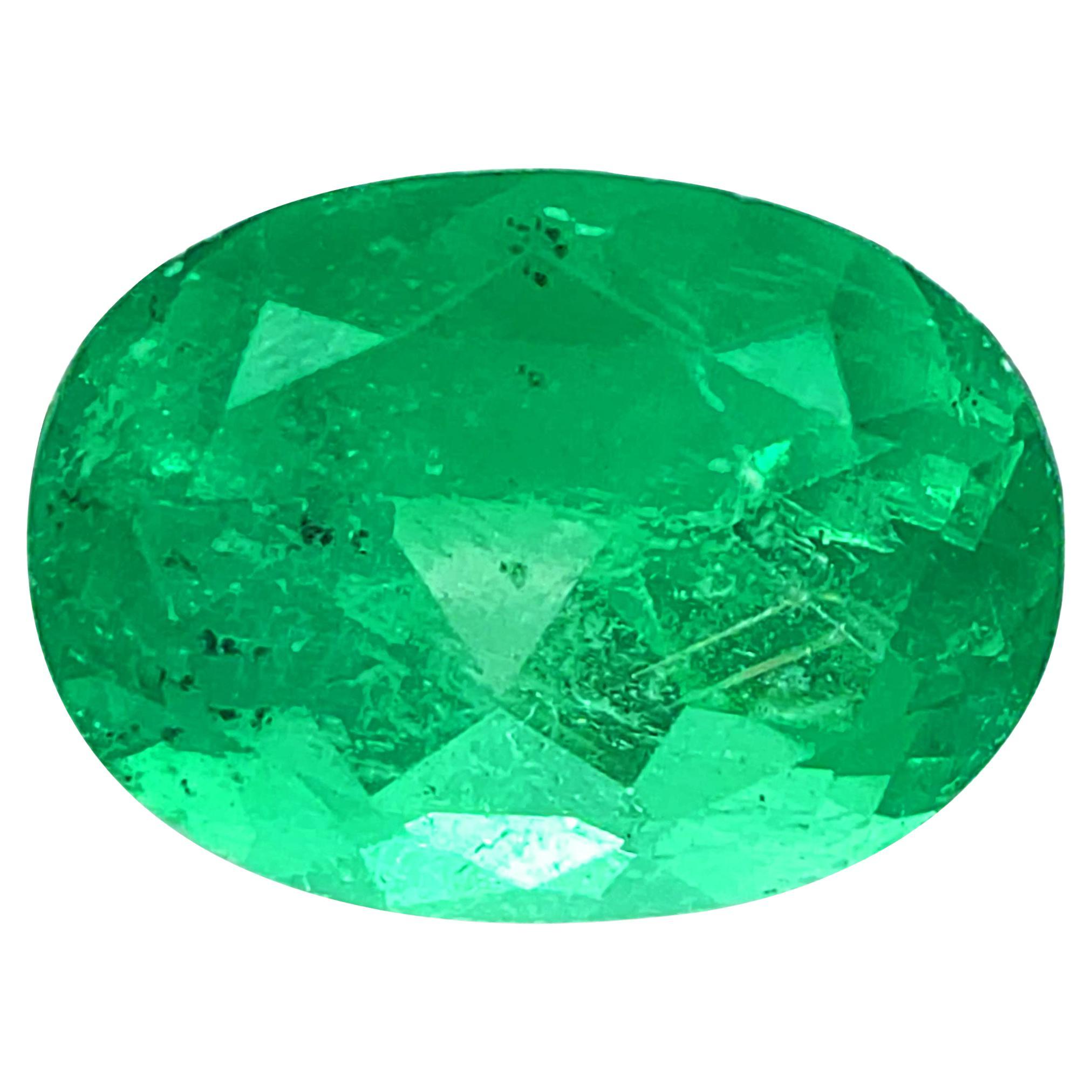 GIA Certified 1.50 Carat Natural Colombian Emerald  For Sale