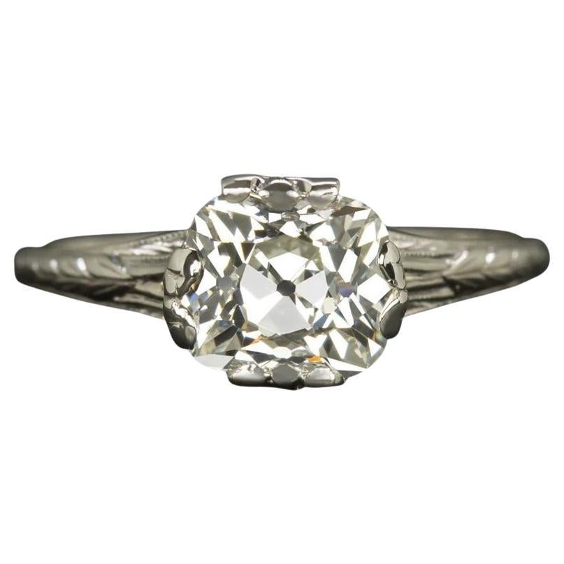 Minhe Rings GIA 4.03 carat old mine cut diamond platinum engagement ring For Sale ...