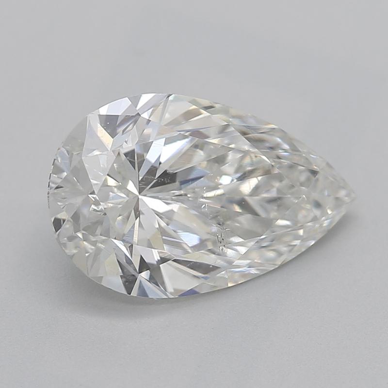 Dieser exquisite, in New York handgefertigte Diamantring zeigt in der Mitte einen atemberaubenden Birnen-Diamanten mit einem Gewicht von 1,50 und einem faszinierenden I und SI2. Das einzigartige tropische Bambusmotiv wird durch eine komplizierte