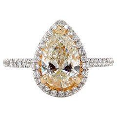 GIA Certified 1.50 Carat Pear Shape Diamond Ring