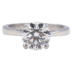 GIA Certified 1.50 Carat Platinum H VS2 Round Diamond Engagement Solitaire Ring