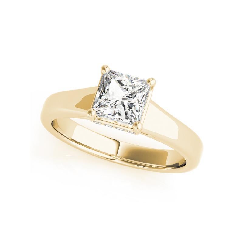 Princess Cut GIA Certified 1.50 Carat Princess Hidden Halo Trellis Diamond Ring For Sale