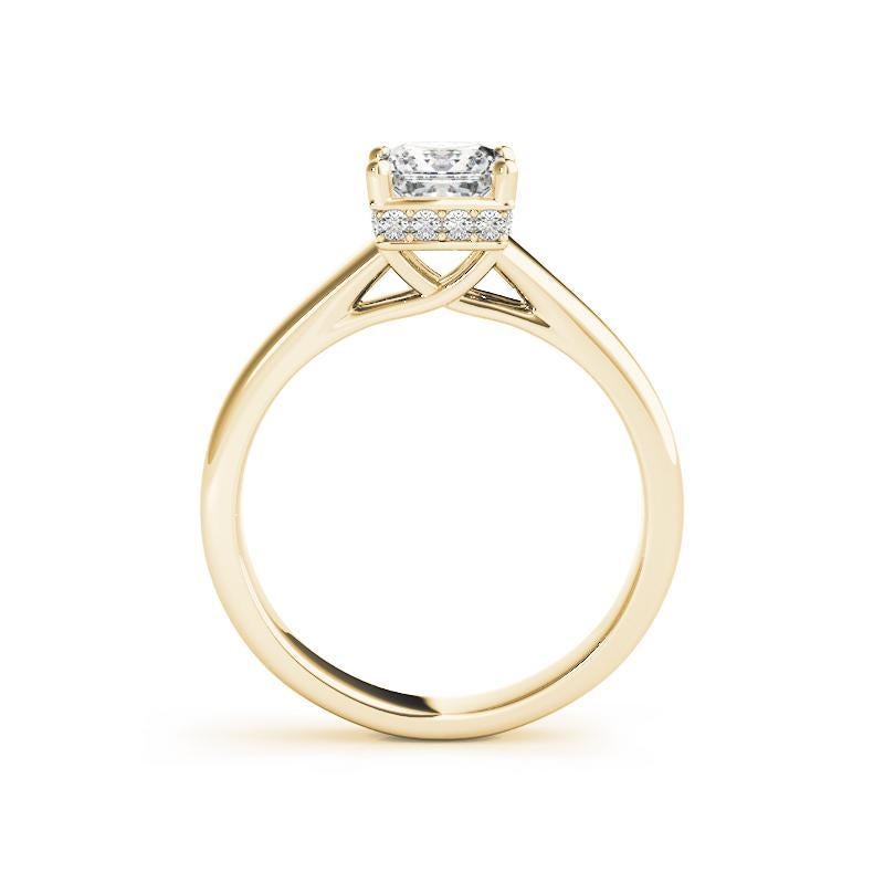 GIA Certified 1.50 Carat Princess Hidden Halo Trellis Diamond Ring In New Condition For Sale In New York, NY