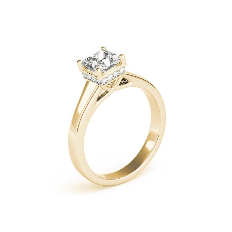 Women's GIA Certified 1.50 Carat Princess Hidden Halo Trellis Diamond Ring For Sale