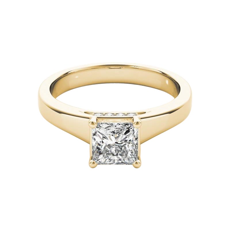 GIA Certified 1,50 Karat Prinzessin versteckt Halo Trellis Diamond Ring