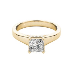 GIA Certified 1,50 Carati Principessa Nascosta Halo Trellis Diamond Ring