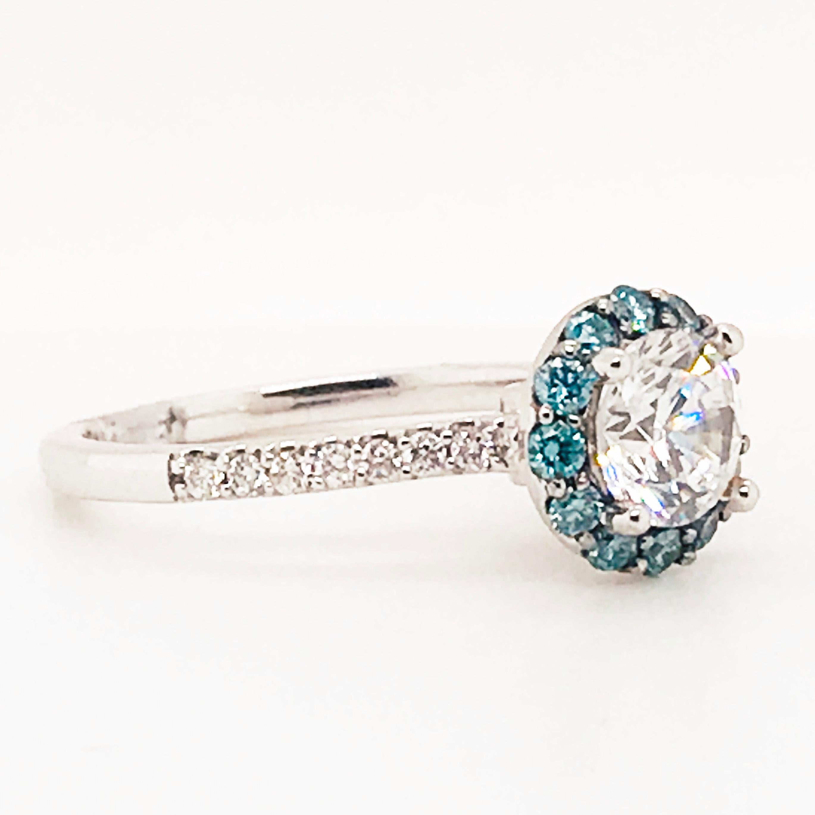 blue diamond solitaire ring