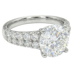 GIA zertifiziert 1,50 Karat runder Brillant Diamant Art Deco Stil 14K Gold Ring