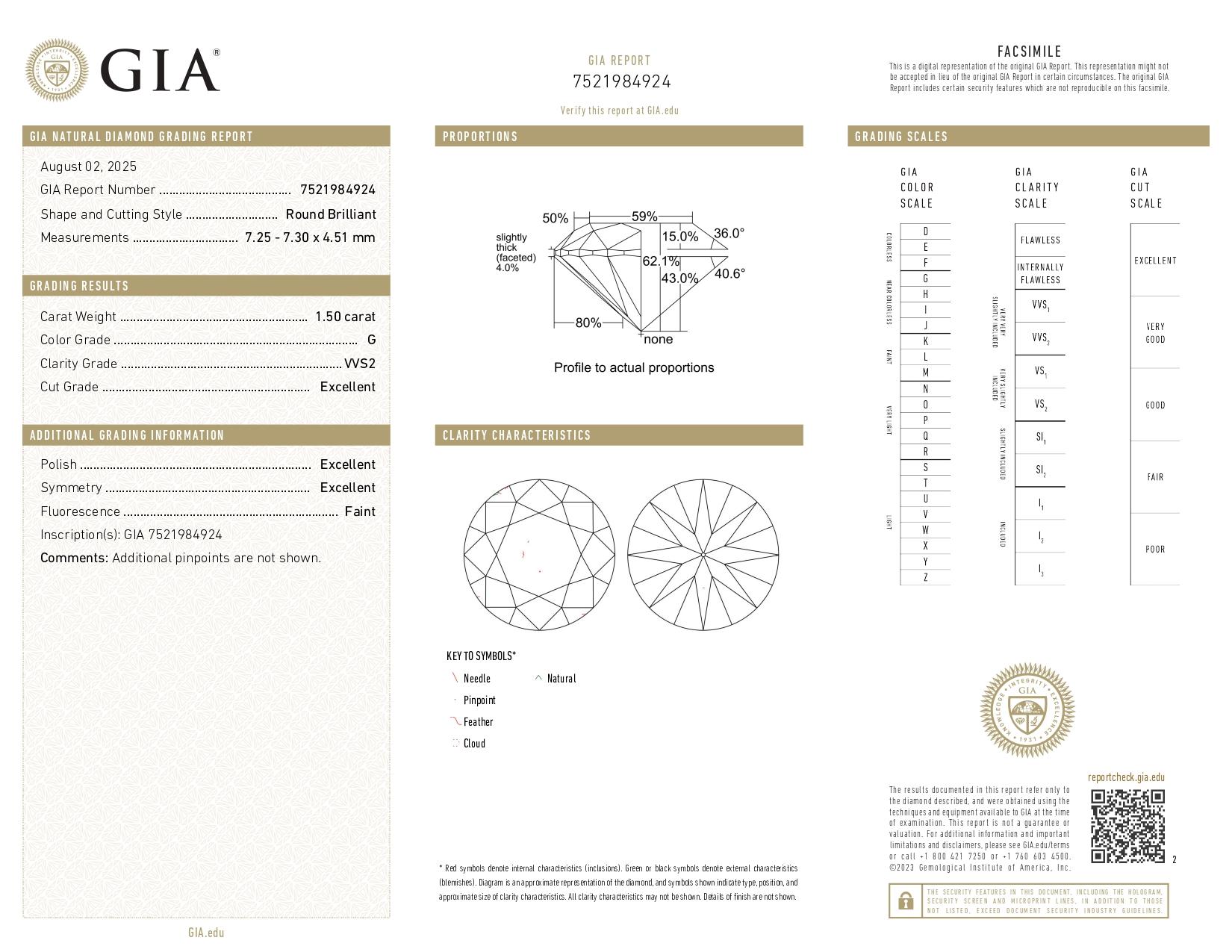 GIA zertifiziert 1,50 Karat Rundschliff Diamant VVS2 Klarheit Platin Ring mit Pavè im Zustand „Neu“ im Angebot in Chicago, IL