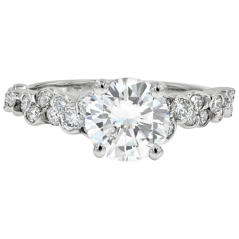 GIA Certified 1.50 Carat Round Diamond Cumullus Engagement Ring For
