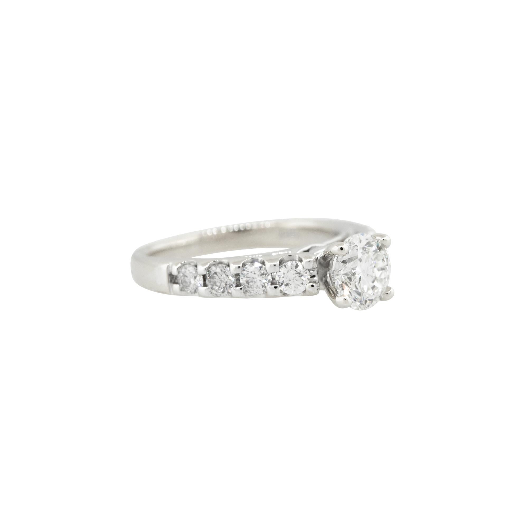 Modern GIA Certified 1.50 Carat Round Diamond Engagement Ring 14 Karat in Stock For Sale