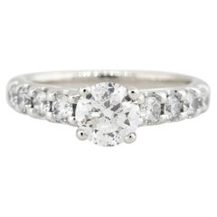 GIA Certified 1.50 Carat Round Diamond Engagement Ring 14 Karat in Stock