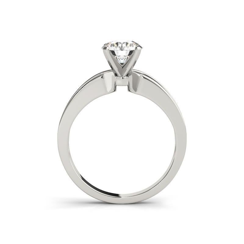 Anillo de diamantes con banda biselada y solitario redondo de 1,50 quilates certificado por GIA en Nuevo estado para la venta en New York, NY