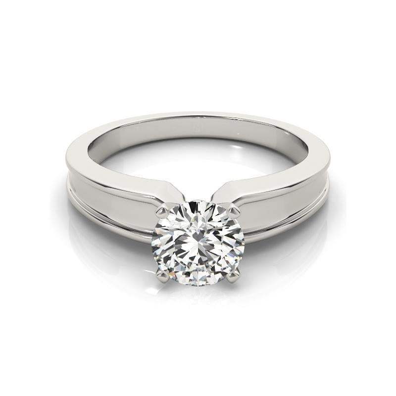 GIA zertifiziert 1,50 Karat Runde Solitär abgeschrägte Band Diamantring