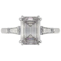 Anello con diamante taglio smeraldo certificato GIA da 1.50 carati