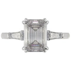 GIA Certified 1.50 Carat Emerald Cut Diamond Ring