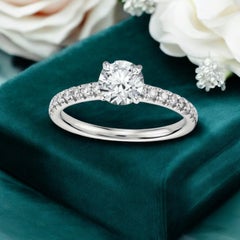 GIA Certified 1.50 Carats D VVS1 Round Brilliant Engagement Ring 18K White Gold