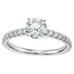 GIA Certified 1.50 Carats D VVS1 Round Brilliant Engagement Ring 18K White Gold