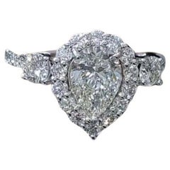 GIA Certified 1.50 Carats F/VS1 Pear Diamonds 18K Gold Ring