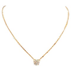 Collier en or rose 18 carats avec diamants brillants ronds de 1,50 carat F/VS1 certifiés GIA